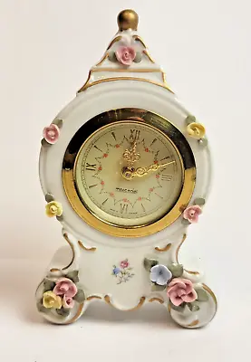 VTG 1950th Mercedes Dresden Porcelain Mantle Mechanical Clock Made In Germany • $59