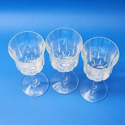 Vintage Anchor Hocking LEGACY 7  Crystal Wine Water Goblets Glasses - Set Of 3 • $24.97