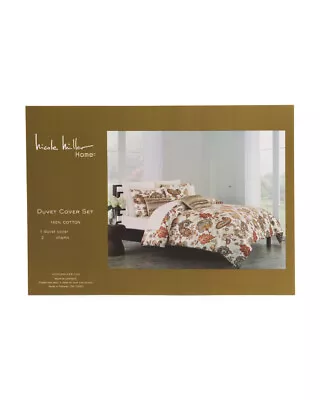 Nicole Miller Full / Queen Duvet Cover Set Belgarum Spice Cotton Sateen Shams • $75