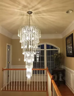 Chrome Foyer Dining Room Kitchen Island Crystal Chandelier 18 Light Fixture 60  • $2590