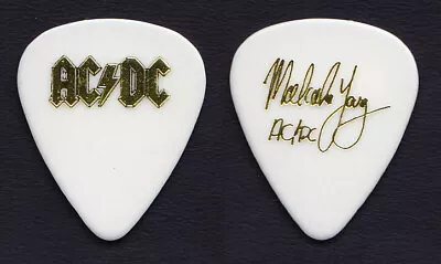 AC/DC Malcolm Young Signature White/Gold Guitar Pick - 2009 Black Ice Tour • $99.99