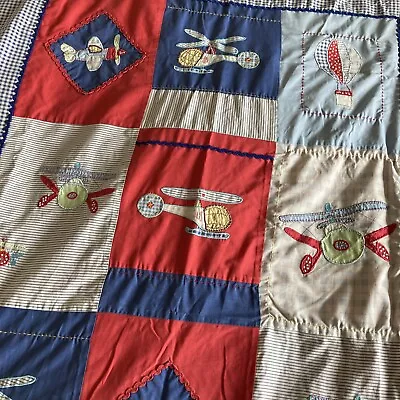 Laura Ashley Child's Appliqué Single Bedding Set Duvet Quilt Cover Helicopter • £0.99