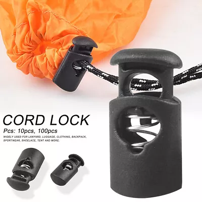 Tighten Cord Lock Plastic Toggle Mini Spring Loaded Fastener Buttons Single Hole • $11.23