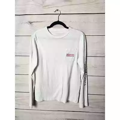 Vineyard Vines Girls Casual Long Sleeve Crew Neck Shirt White Size Large 14 • $15.68