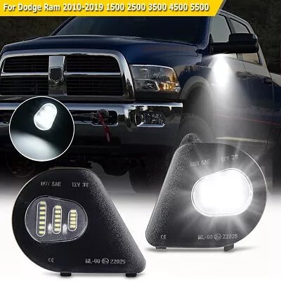 LED Truck Side Mirror Puddle Lights For Dodge Ram 10-19 1500 2500 3500 4500 5500 • $13.99