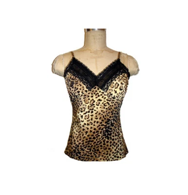 £48.46 • Buy TRASHY DIVA VIV CAMI TOP Leopard Print Silk Vintage Retro Style 1940's 50s XS
