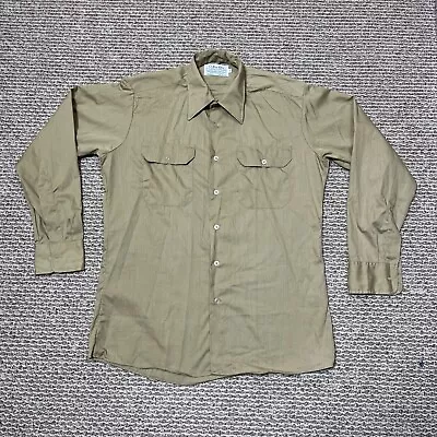 Vintage Five Star Work Shirt Mens Medium Tan Khaki Button Up USA 1970s Mint • $12.72