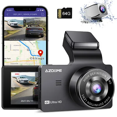 $159.99 • Buy AZDOME M63 4K Car Dash Cam 3840×2160P Car DVR GPS WIFI Video Recorder