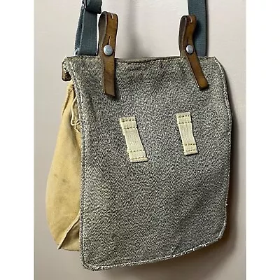 Swiss Army Bread Bag Brotsack Salt Pepper WW2 Satchel Shoulder Crossbody 9x9 • $65