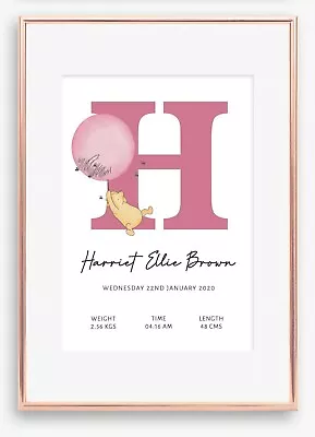 A4 Nursery/Baby Personalised Disney Inspired Birth Stats Boy Girl Gift Keepsake • $22