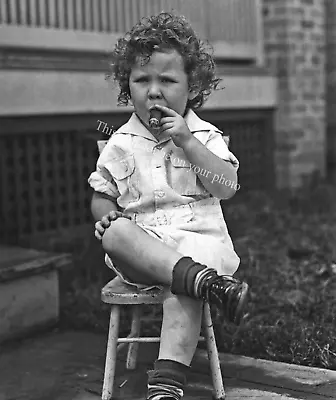 Young Boy Smoking Cigar Vintage 1928 Photo Bizarre Odd Strange Funny Art 350C • $9.95