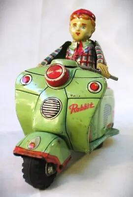 Vintage Tin Friction Scooter - Rabbit - Made In Japan • $995