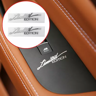 $3.63 • Buy 2X Silver Limited Edition Car Logo Emblem Badge Metal Sticker Decal Accessories