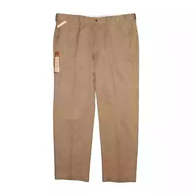 HAGGAR NEW $65 Cool 18 Performance Comfort Waist Flat Front Khaki Pant Men's 38 • $25.49