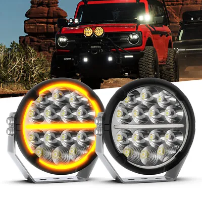 For UTV Truck 4X4 Off Road Car 6.5'' Round Lamp Led Driving Lights With E-mark • $171.59