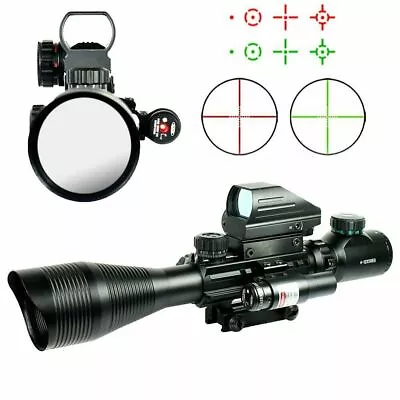 4-12X50 Rifle Scope R/G Mil-dot With Holographic Sight & Red Laser JG8 • $72.71