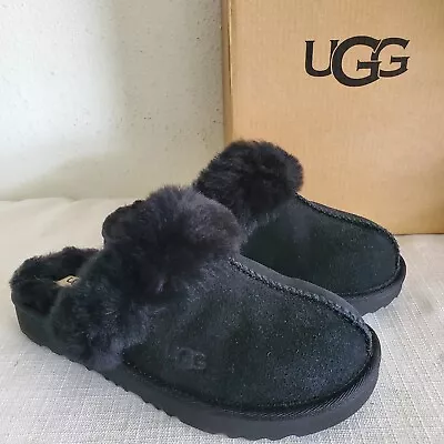 New Kids Girls Size 2 Black Ugg Cozy Ii Suede Slip-on Slippers 1019065k • $59.95