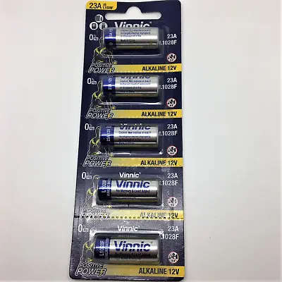 5 X Vinnic 23A A23 L1028 L1028F MN21 E23A K23A 23AE 12V Batteries • £7.25