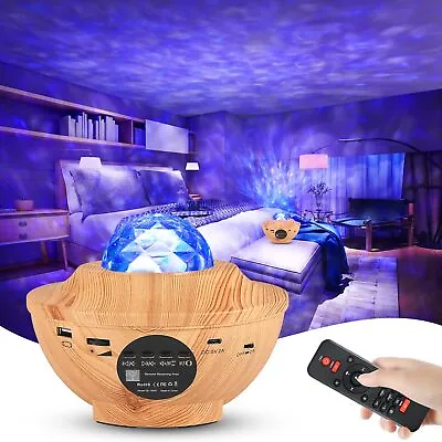 Starry Sky Projector Light USB Galaxy Star Night Lamp LED With Ocean Wave Remote • £11.99