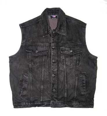 Mens Acid Washed Denim Vest Concealed Carry 8 Pockets Removable Holster Button • $60.30