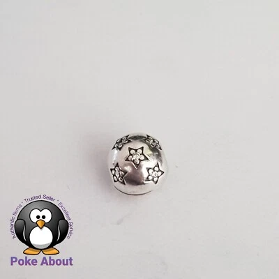 $32 • Buy Authentic Pandora CZ Starry Night Pavé Star Silver Clip Charm #791058 Retired