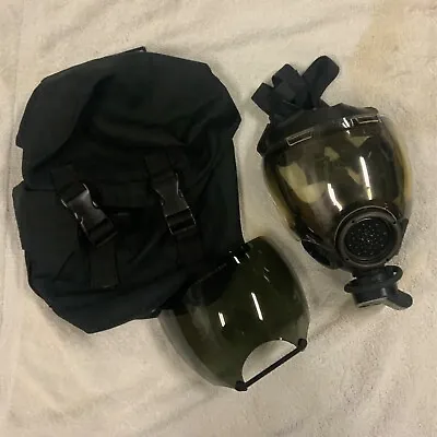 MSA Millennium Gas Mask Respirator Clear & Tinted Lens Outsert & Mask Bag Size S • $300