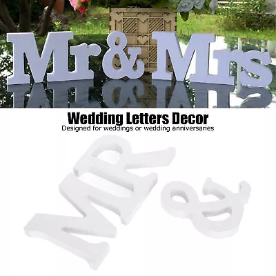 Mr And Mrs Wedding Wooden Sign Decoration Wood Letters Decor For Wedding AOS • $14.69