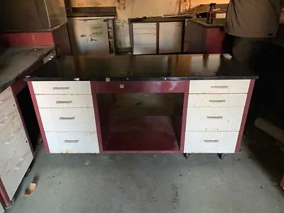 Modular Rolling Lab Desk Bench Casework W/Epoxy Tops 60 X23 X30  • $495