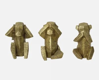 Stratton Home Decor Set Of 3 Wise Monkey Tabletop Sculptures S30917 • $18.45