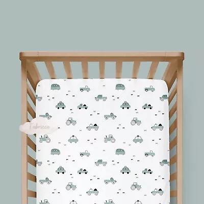 Cars Tractors Fitted Sheet 100% COTTON  Cot Cot Bed Compatible With SnuzPod • £9.90