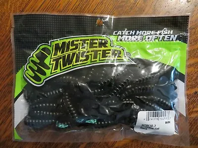 50 - Mister Twister 3  Meeny - Original Curl Tail Grub - Black Color • $12.99