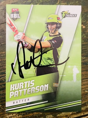 $1.49 • Buy Kurtis Patterson Signed Sydney Thunder 2018 KFC Big Bash BBL T20 Cricket