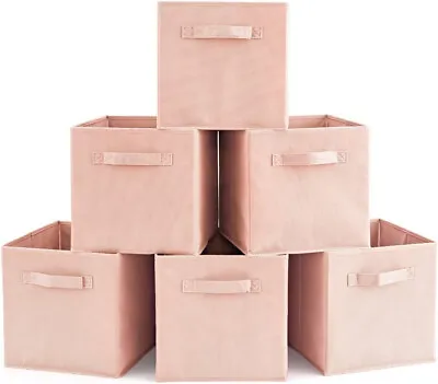 Set Of 6 Collapsible Storage Boxes Pink/Pale Dogwood • £12