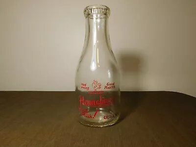 Vintage 1927 Hameline's Dairies Utica Ny 1 Quart Milk  Bottle • $69.99