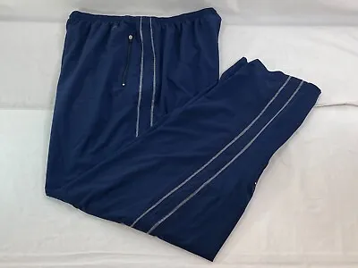 Nike Fit Dry Mens L Blue Gray Stripe Track Training Athletic Pants • $21.93