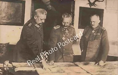 RPPC Scarce Kaiser Wilhelm With Hindenburg & Ludendorff 1917 WWI Postcard • $30