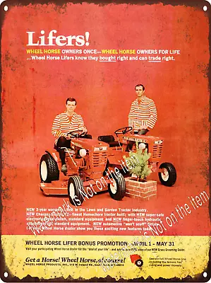 1968 Wheel Horse Lawn & Garden Tractor Lifters Metal Sign 9x12  A698 • £24.05