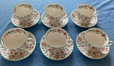 6 Minton Haddon Hall Coffee Cups And Saucers • $40