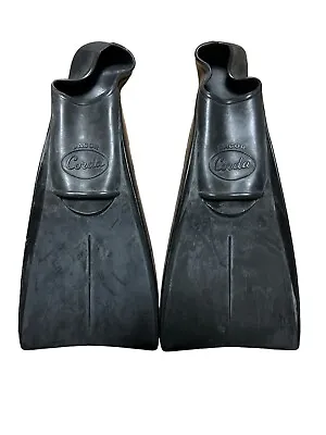 Vintage Dacor Corda Scuba Fins Size 11-12 Black Rubber Scuba Fins Made In Italy • $41.39