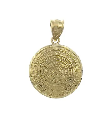 $185 • Buy 10k Gold Aztec Calendar Pendant Charm 2.6g