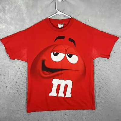 A1 Vintage M&M Chocolate Candy Promo T Shirt Adult Medium Red Mens • $7.99