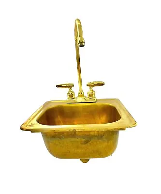 Brass Sink Delta Brand Basin And Faucet Vintage Kitchen Island Decor • $615