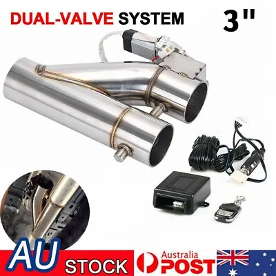 3  76mm Electric Y-Pipe Dump Exhaust Downpipe Exhaust Cut Off Dual-Valve Remote • $185