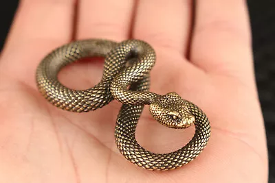 £8.39 • Buy Chinese Old Bronze Hand Casting Snake Statue Collectable Pendant Netsuke