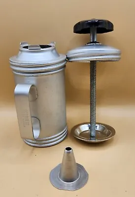 Vintage Aluminum Mirro Cookie Press W/Barrel Plunger Nozzle And Handle GOOD • $16.75