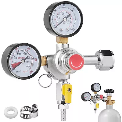 VEVOR CO2 Regulator Dual Gauge With Check Valve Draft Beer Keg Homebrew CGA320 • $32.99