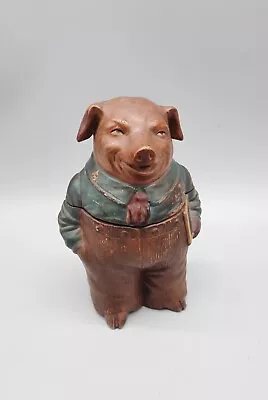 Antique Majolica Figural Pig Schoolboy Tobacco Jar Humidor Johann Maresch ? Rare • $26