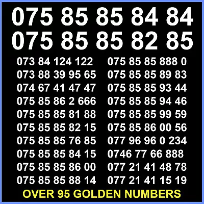 Exclusive VIP Gold Mobile Number Easy SIM Card Numbers Platinum Diamond Silver • £13.99