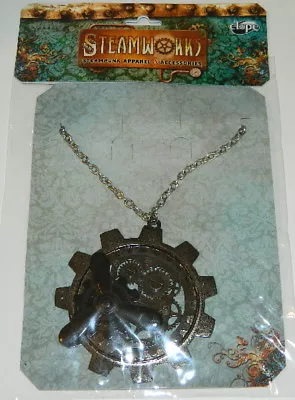 SteamPunk Cosplay Victorian Large Gear Black Propeller Necklace NEW SEALED • $12.99