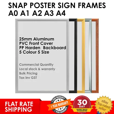 Snap Frames Aluminum Poster Sign Holder Picture A0 A1 A2 A3 A4 Retail FLAT RATE • $112